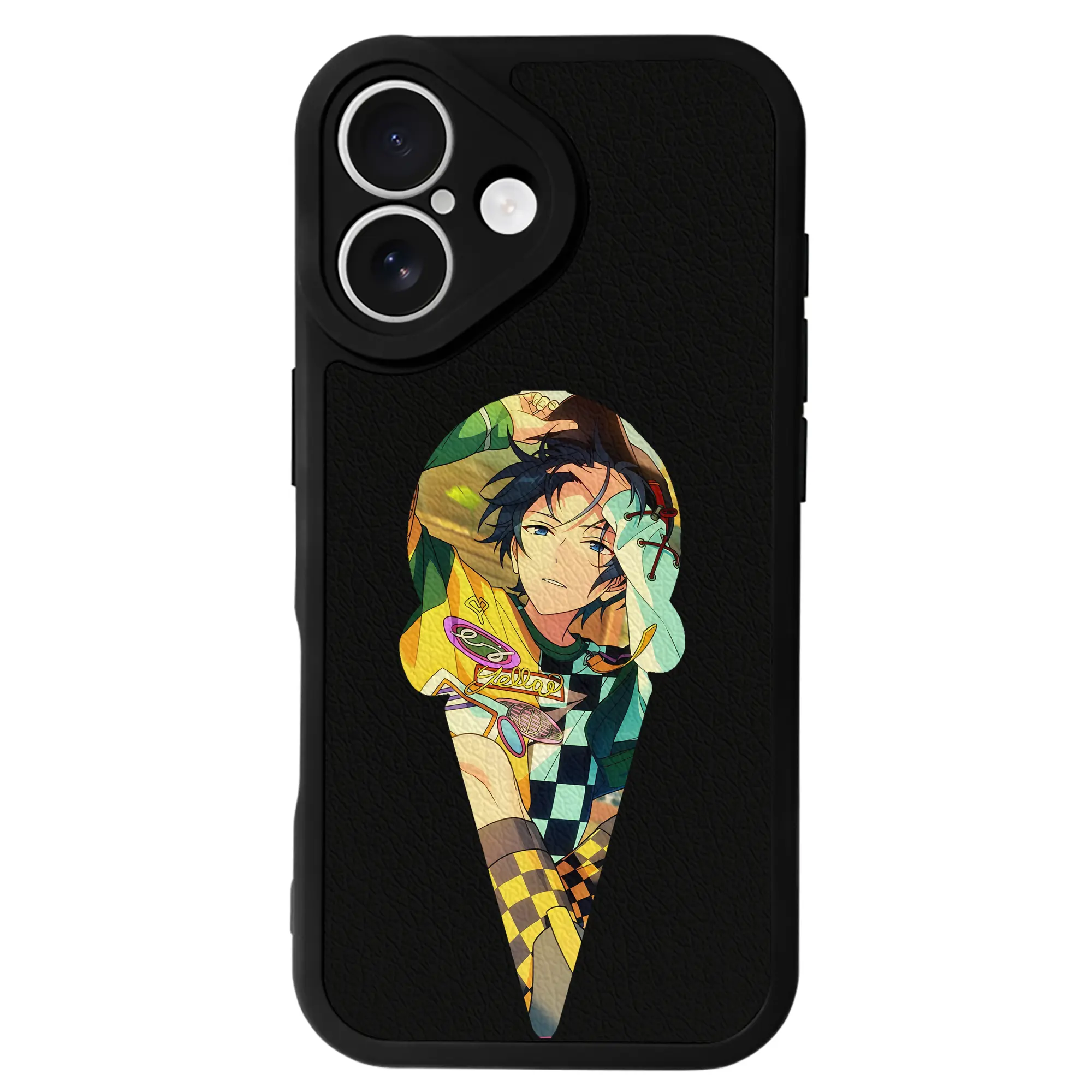 あんさん ぶる グッズ Trickstar 氷鷹北斗 - IPhone 16シリーズ対応 ・ シリコンスマホケース ・ レザー調 ・ 高精度フィット ・ 耐衝撃 ・ ワイヤレス充電対応 ・ 精密カット